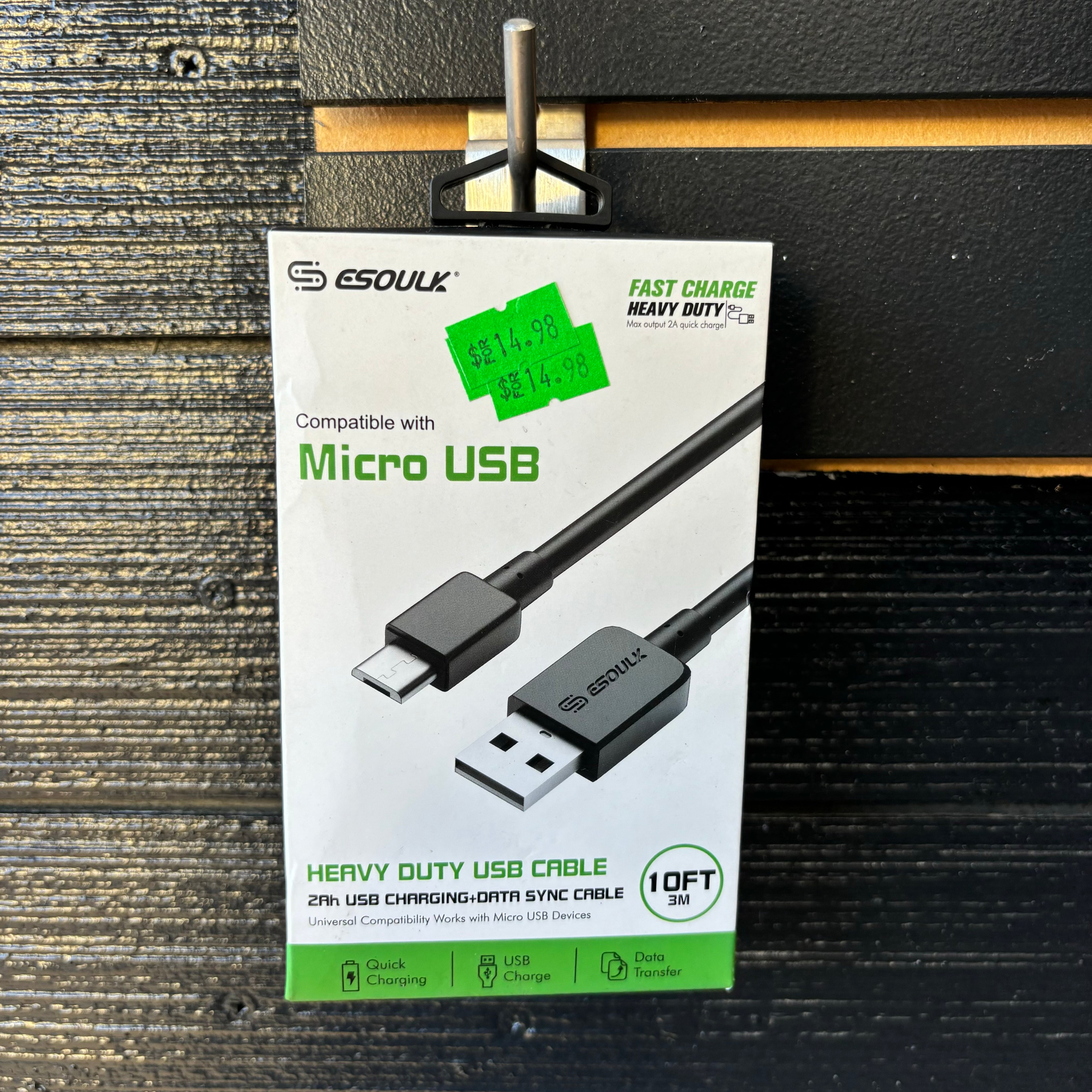 HEAVY DUTY USB CABLE
2Ah USB CHARGING+DATA SYNC CABLE 10ft