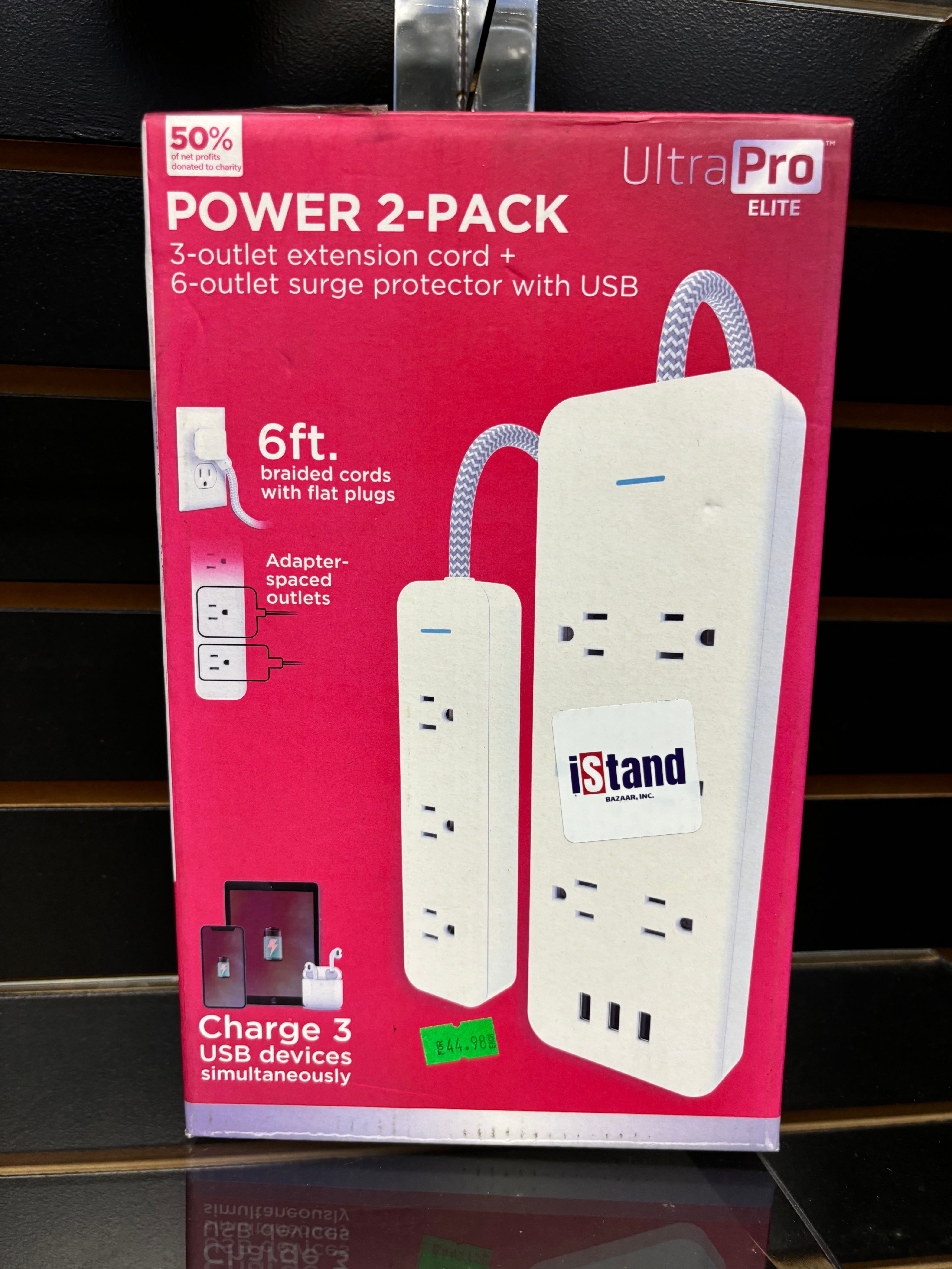 POWER 2-PACK
3-outlet extension cord +
6-outlet surge protector with USB