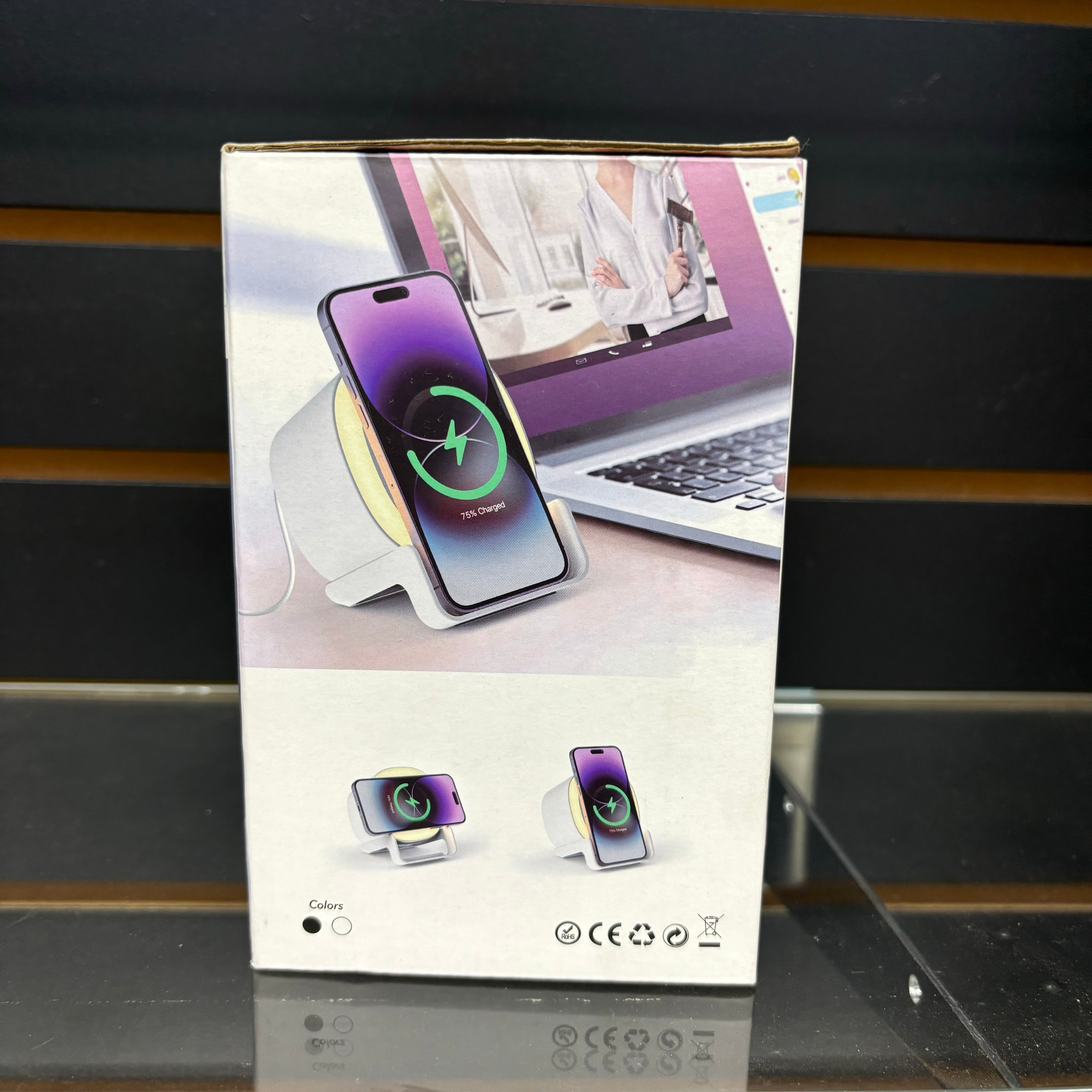 4-IN-1 Wireless charger, BT Speaker, LED Lamp, Phone stand