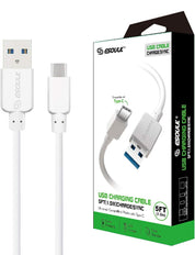 Esoulk - 5 ft Round Cable for Type-C 1.5A - White