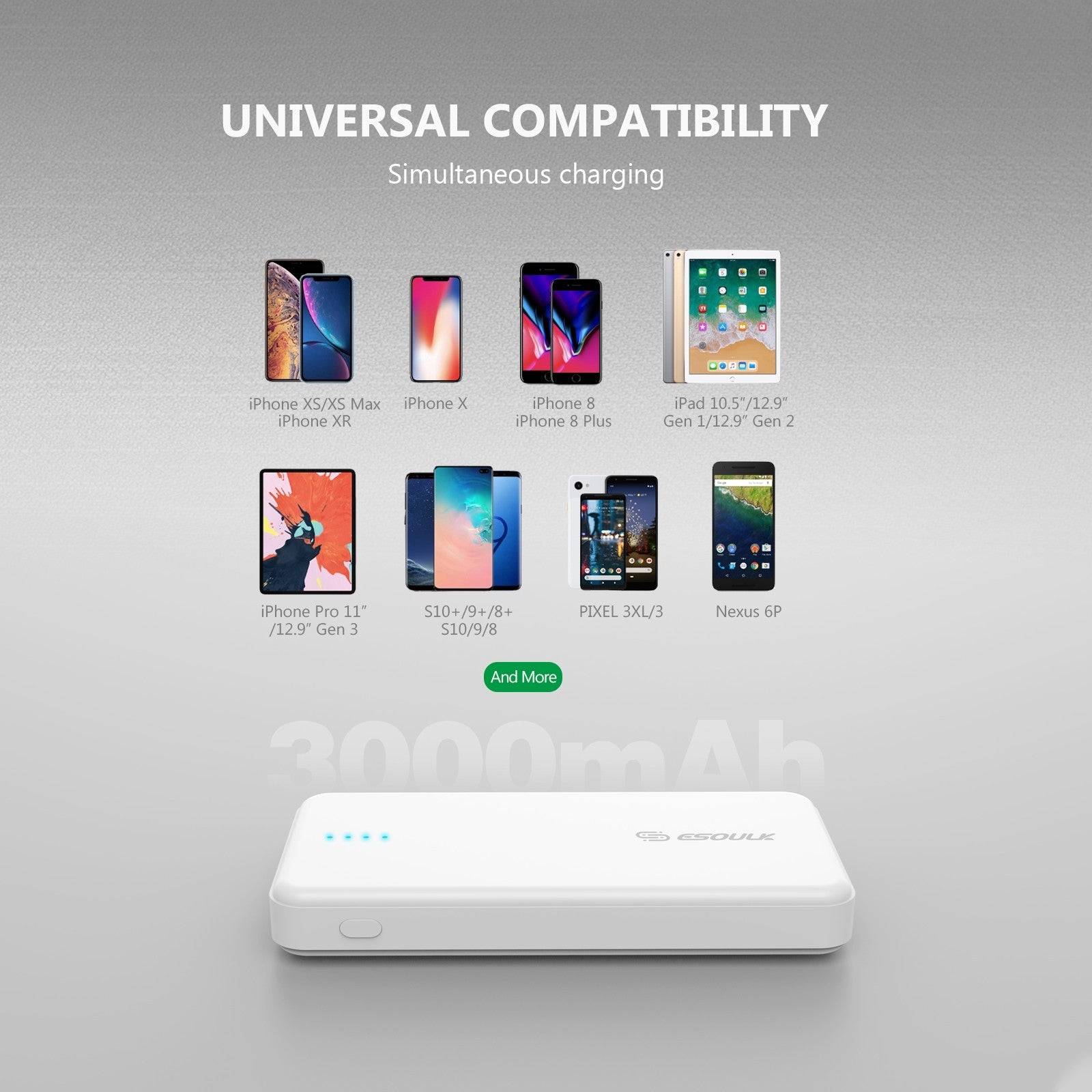 3000mAh Universal Power Bank w/ USB Output